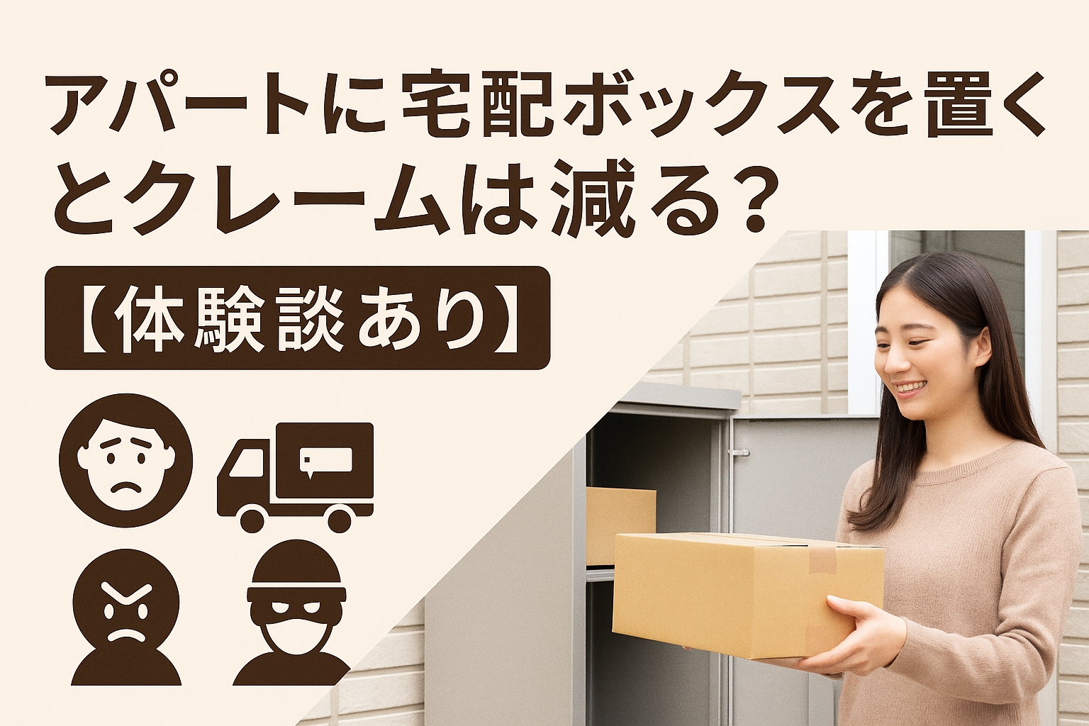 アパートに宅配ボックスを置くとクレームは減る？【体験談あり】
