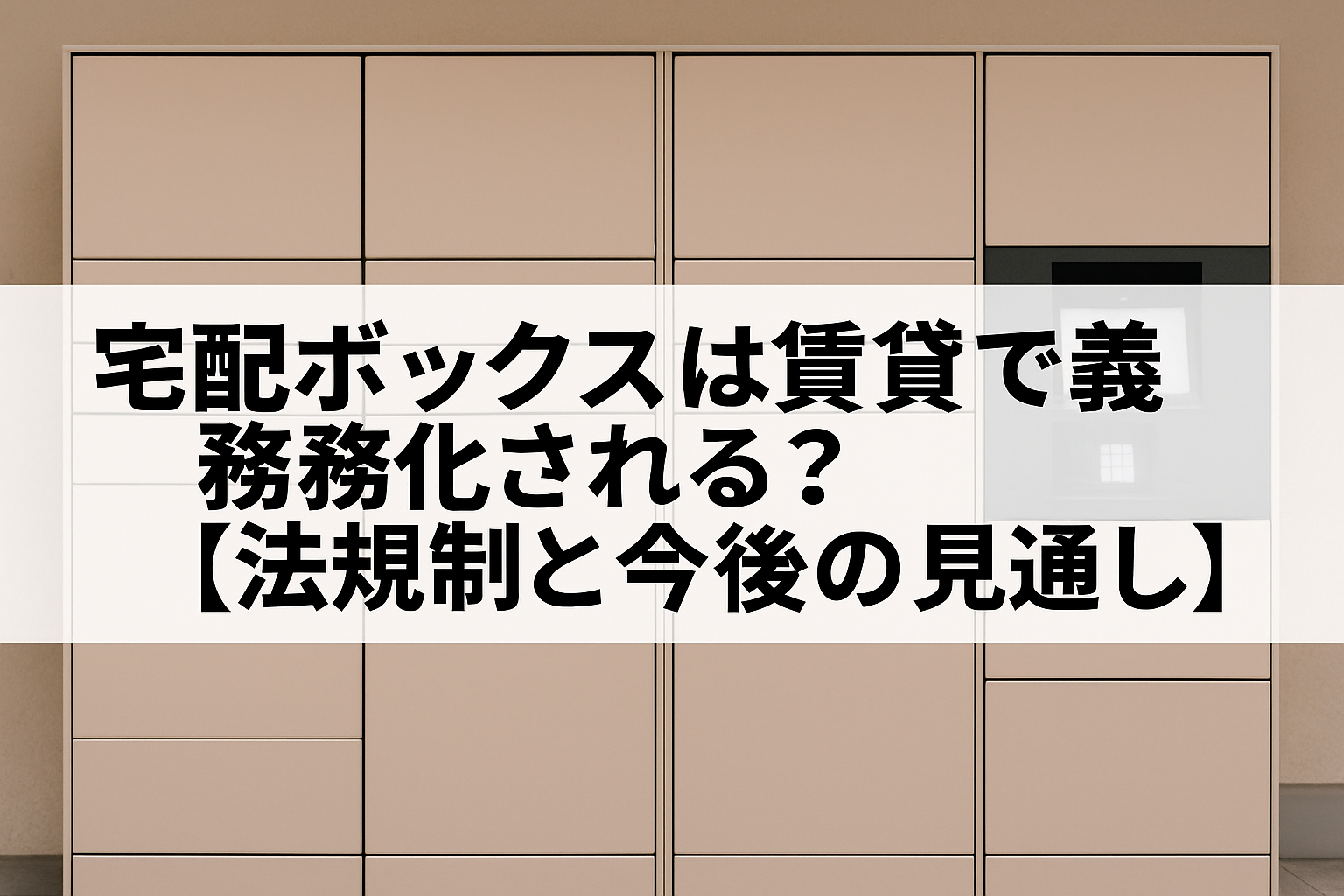 宅配ボックスは賃貸で義務化される？【法規制と今後の見通し】