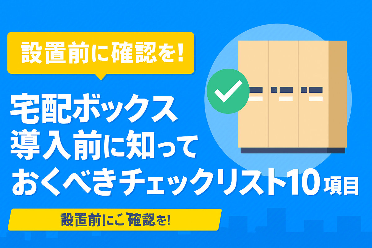 宅配ボックス導入前に知っておくべきチェックリスト10項目