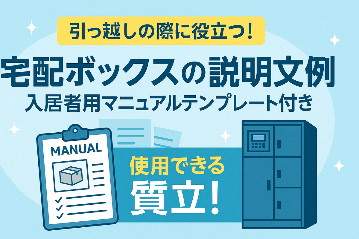 宅配ボックスの説明文例｜入居者用マニュアルテンプレート付き
