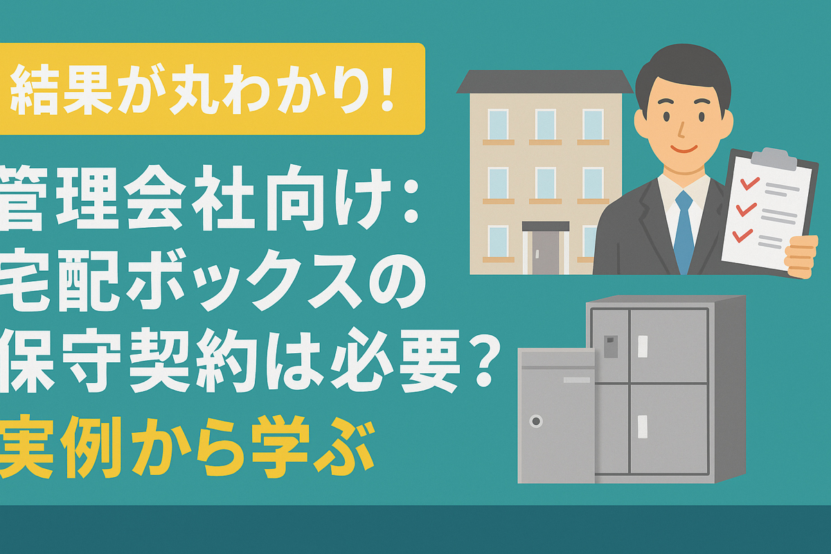 管理会社向け：宅配ボックスの保守契約は必要？実例から学ぶ